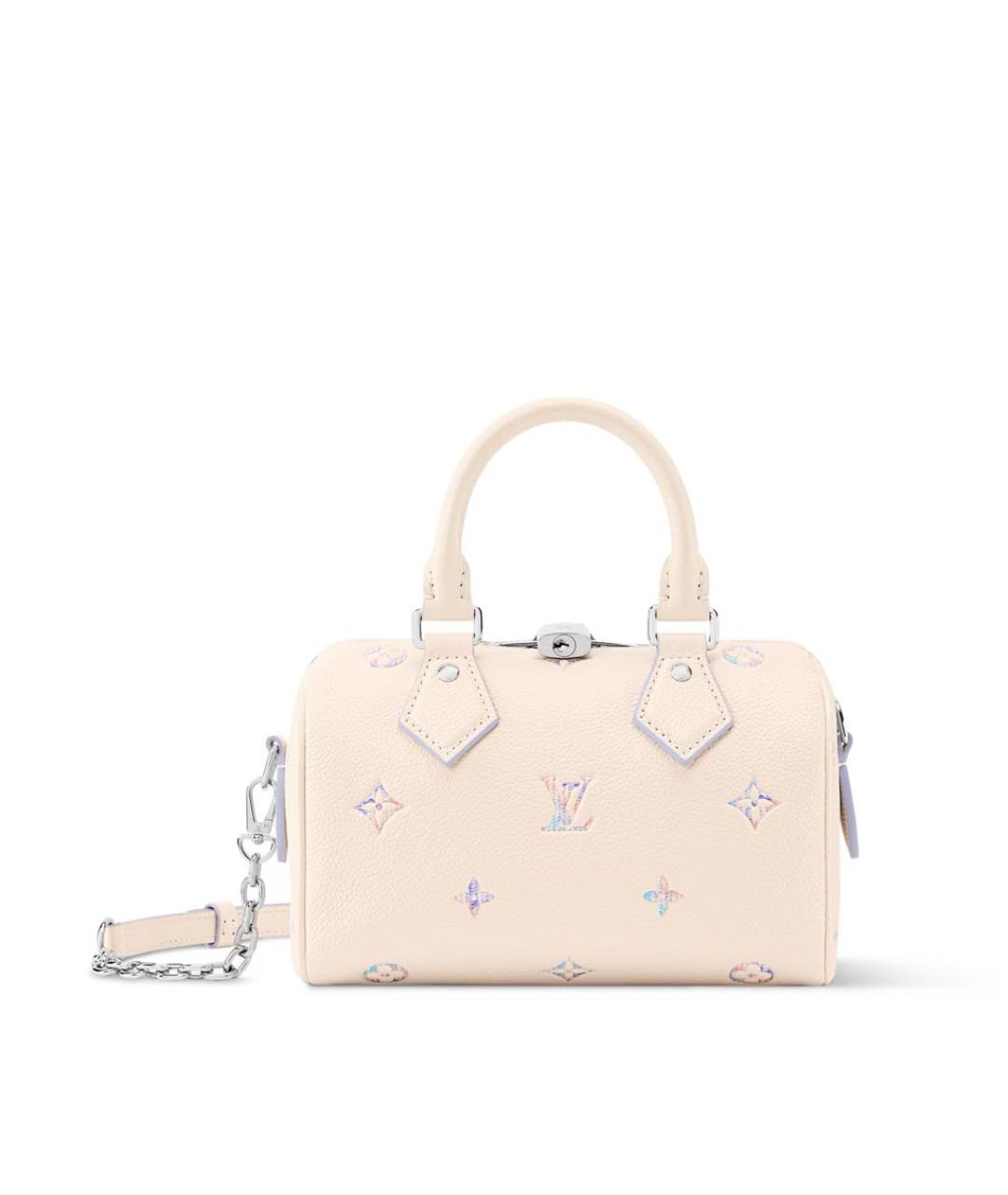 LOUIS VUITTON Бежевая кожаная сумка через плечо, фото 5