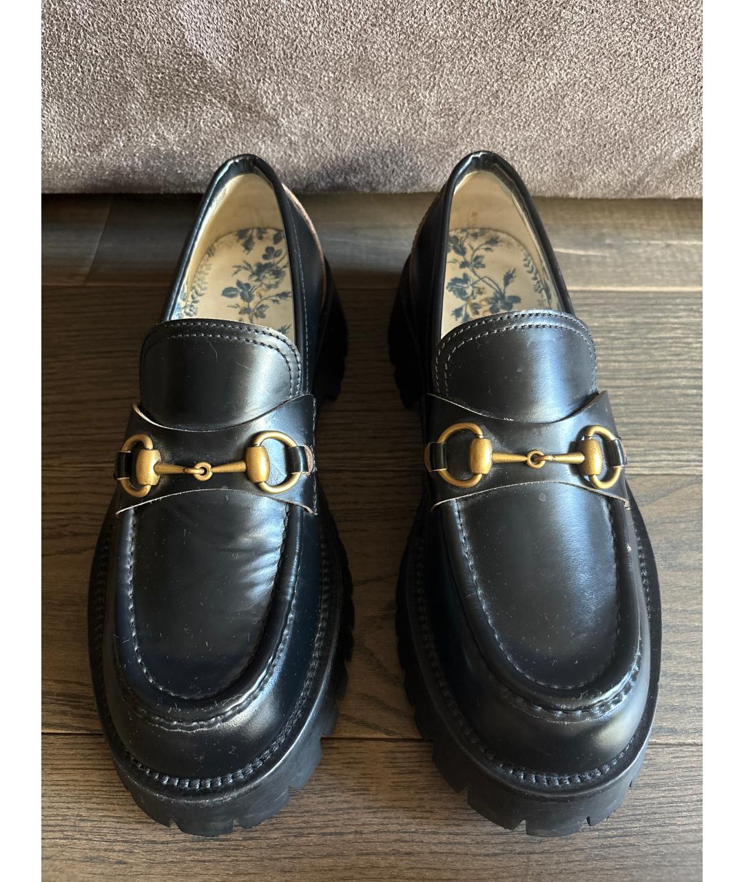 GUCCI Черные кожаные лоферы, фото 2