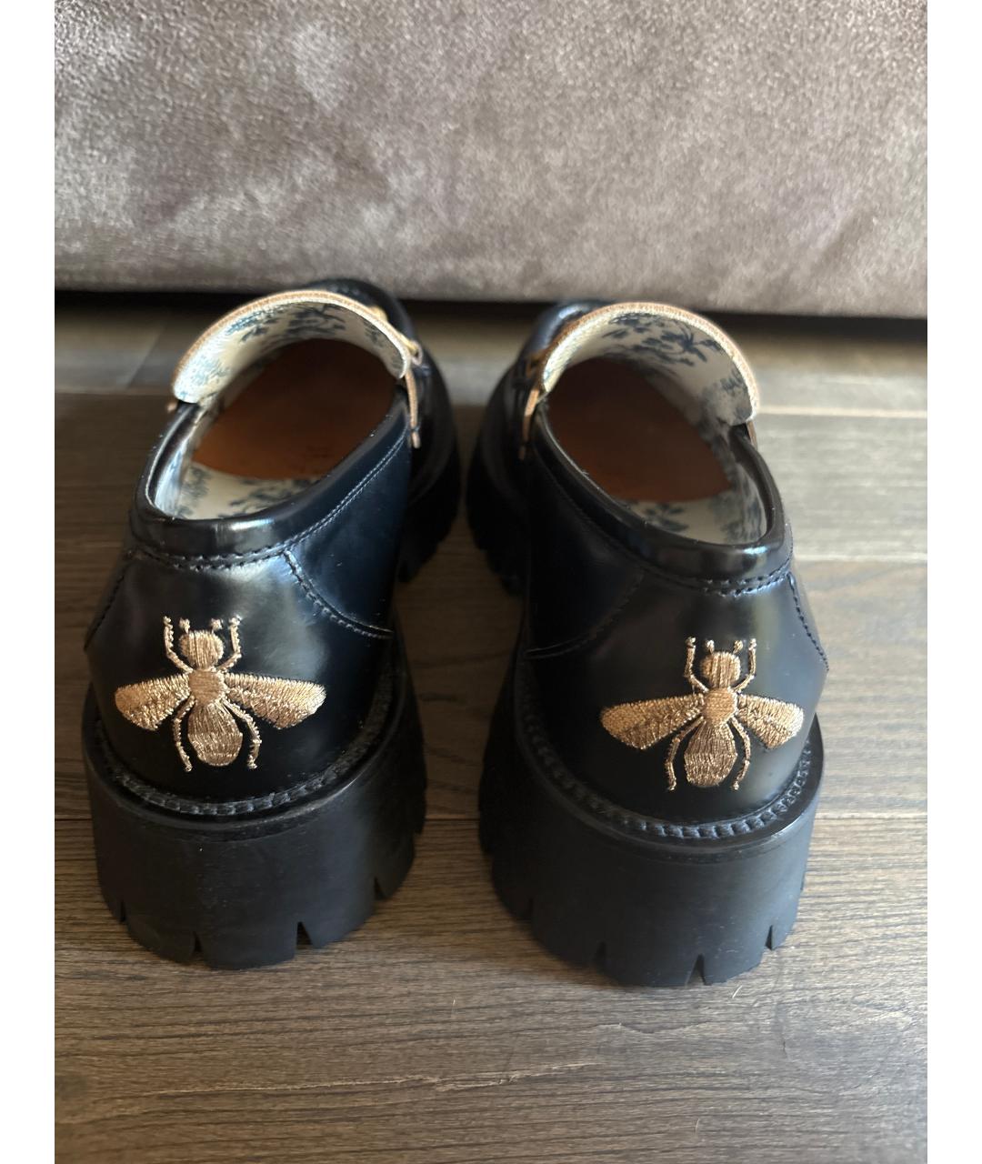 GUCCI Черные кожаные лоферы, фото 4