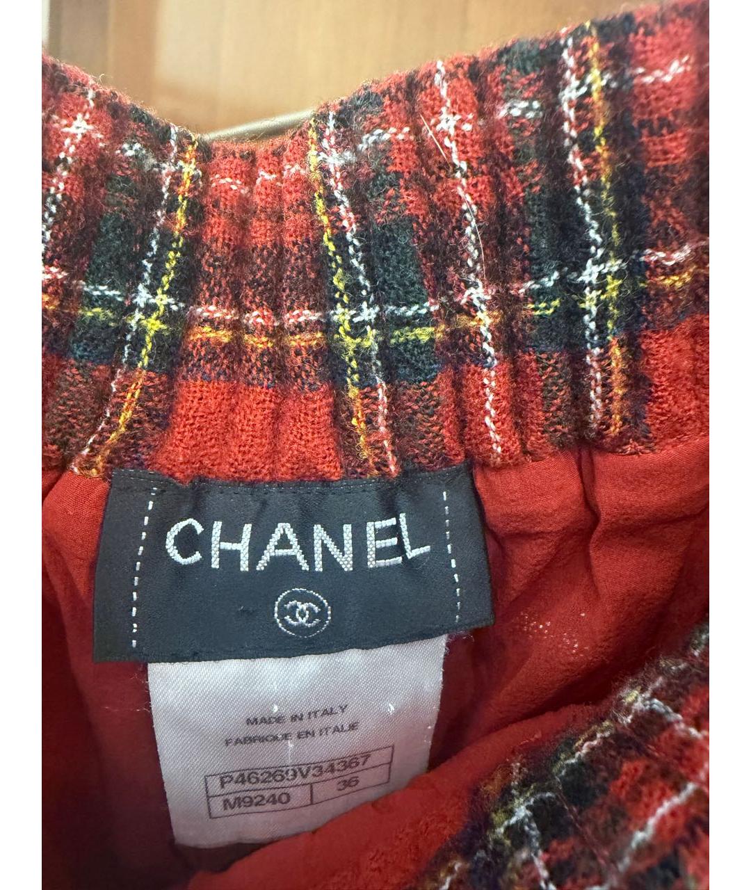 CHANEL Красные льняные брюки широкие, фото 3
