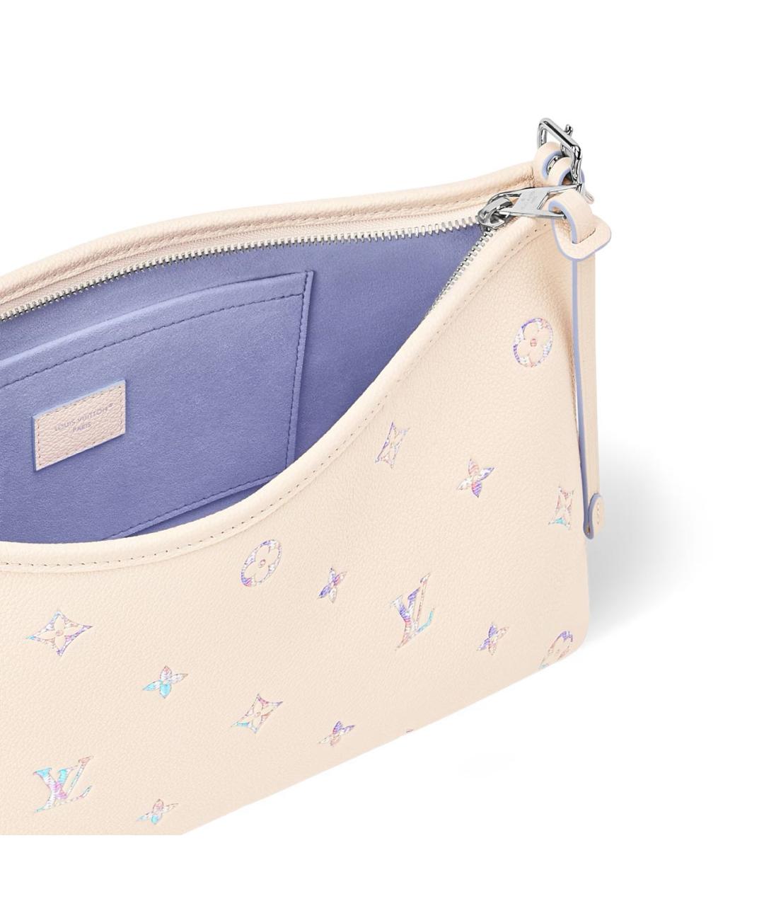 LOUIS VUITTON Бежевая кожаная сумка через плечо, фото 4