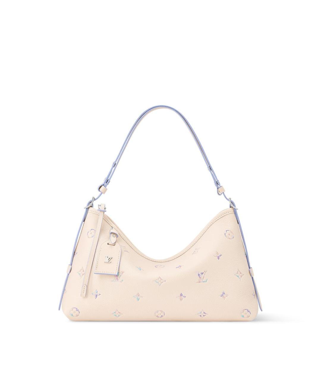 LOUIS VUITTON Бежевая кожаная сумка через плечо, фото 5