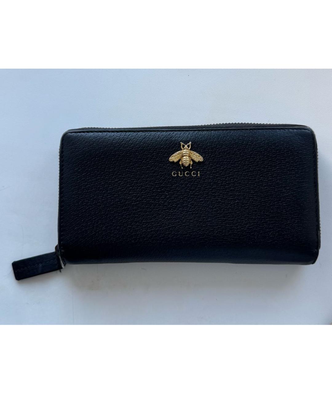 GUCCI Черный кожаный кошелек, фото 5