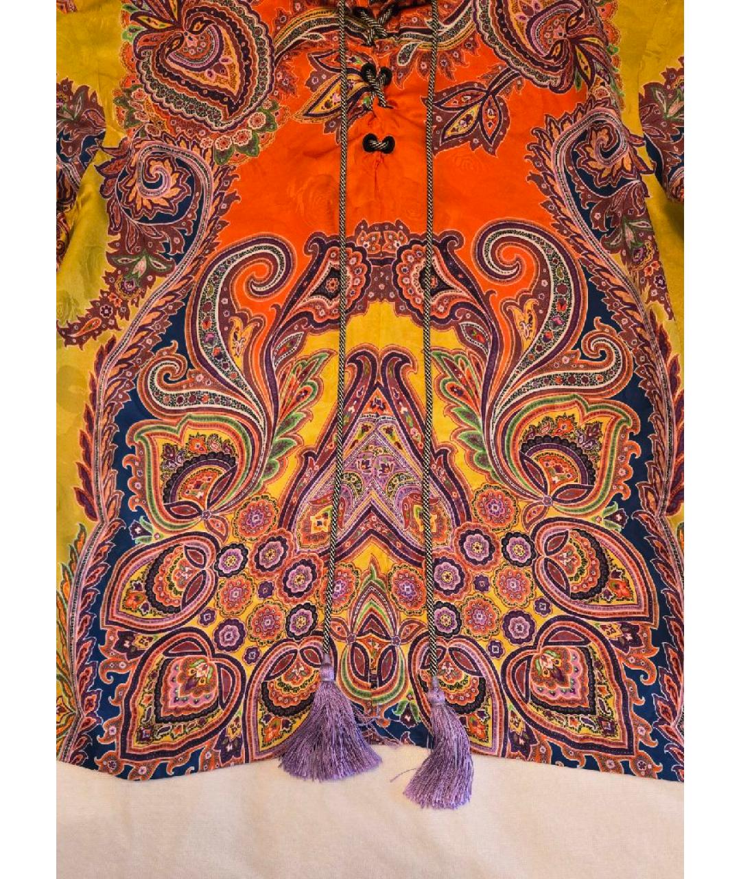 ETRO Оранжевая шелковая блузы, фото 3