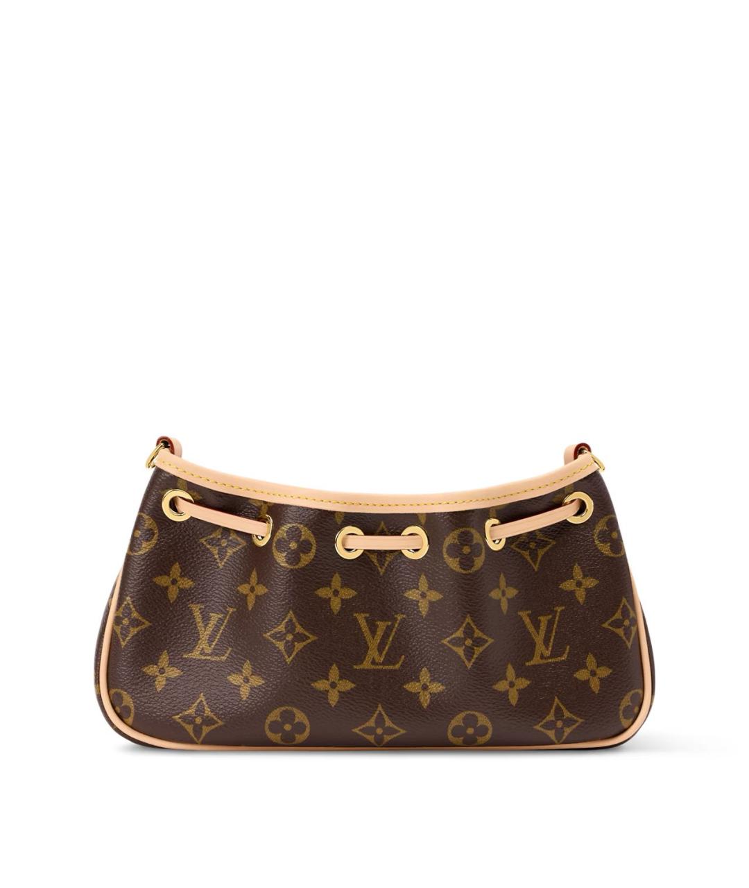 LOUIS VUITTON Коричневая кожаная сумка через плечо, фото 4