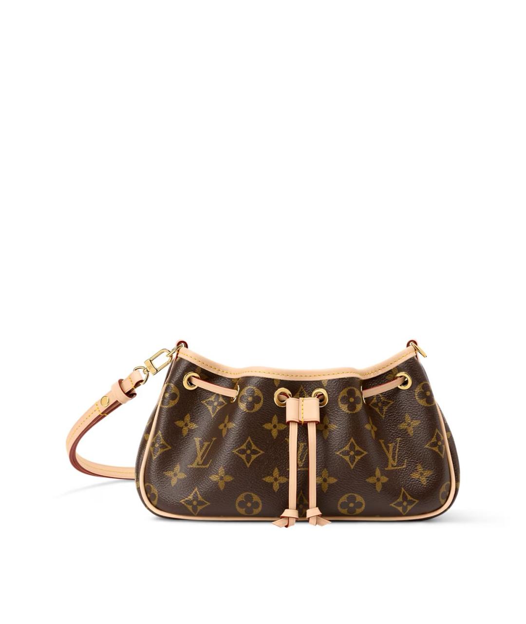 LOUIS VUITTON Коричневая кожаная сумка через плечо, фото 6