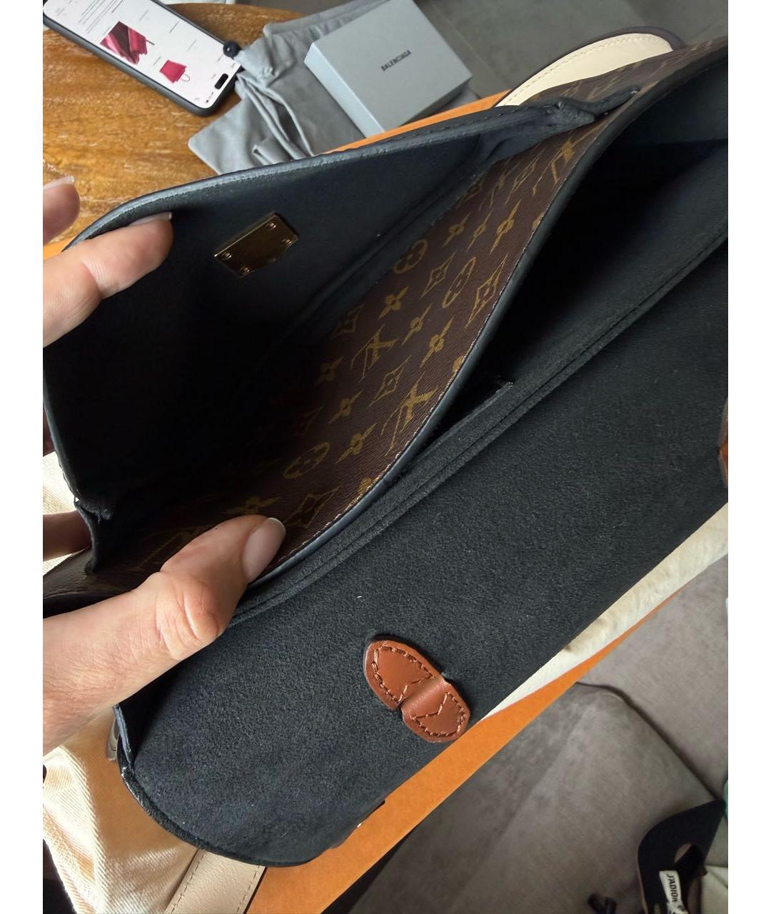 LOUIS VUITTON Коричневая сумка через плечо из канвы, фото 8