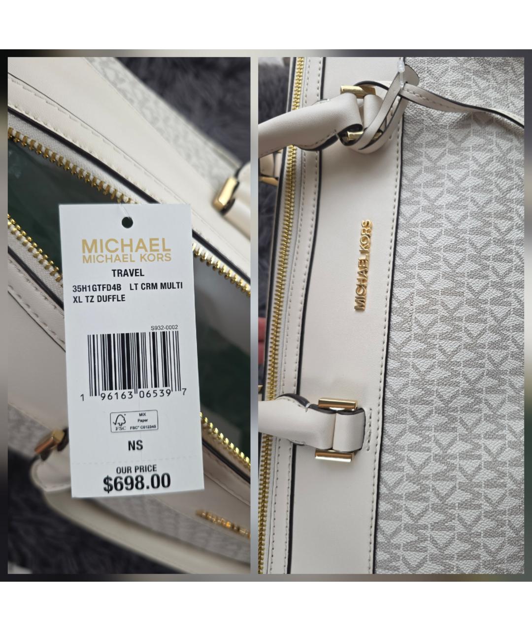 MICHAEL KORS Бежевая дорожная/спортивная сумка из канвы, фото 2