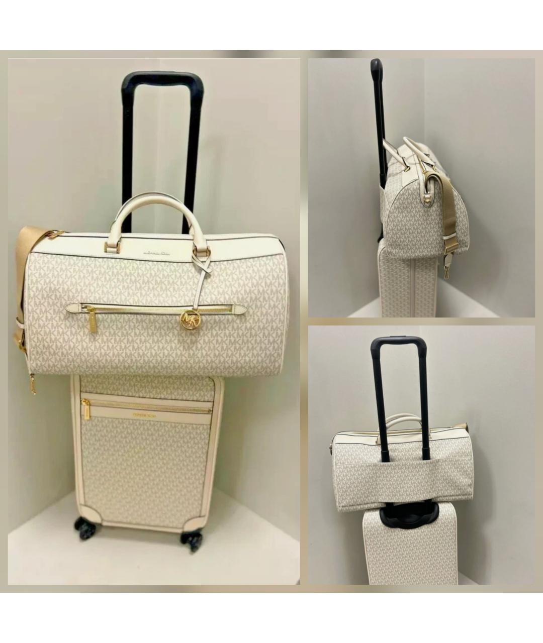 MICHAEL KORS Бежевая дорожная/спортивная сумка из канвы, фото 4