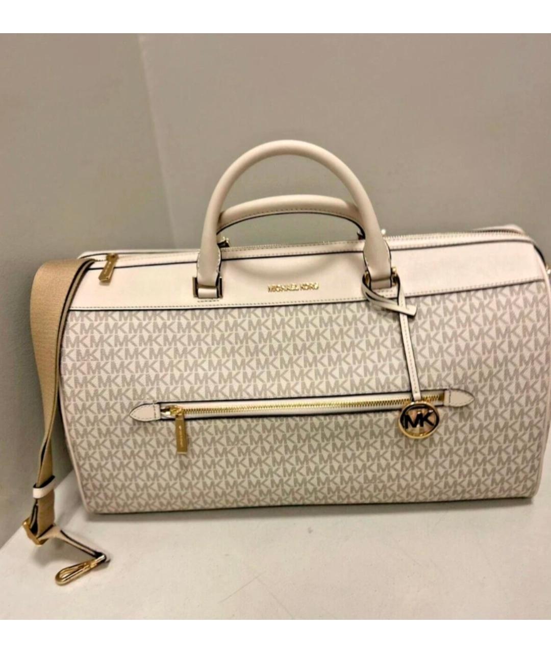 MICHAEL KORS Бежевая дорожная/спортивная сумка из канвы, фото 9
