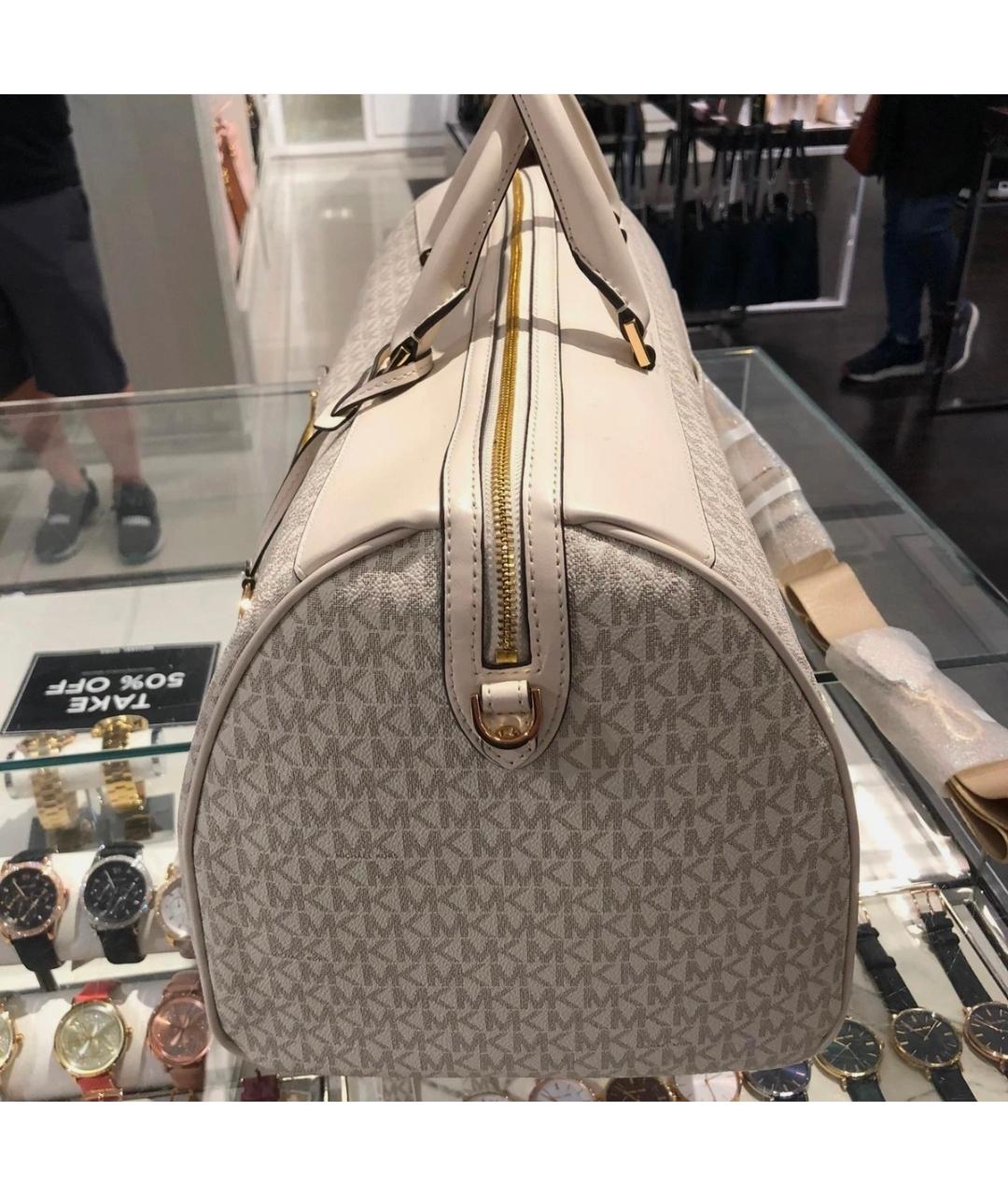 MICHAEL KORS Бежевая дорожная/спортивная сумка из канвы, фото 7
