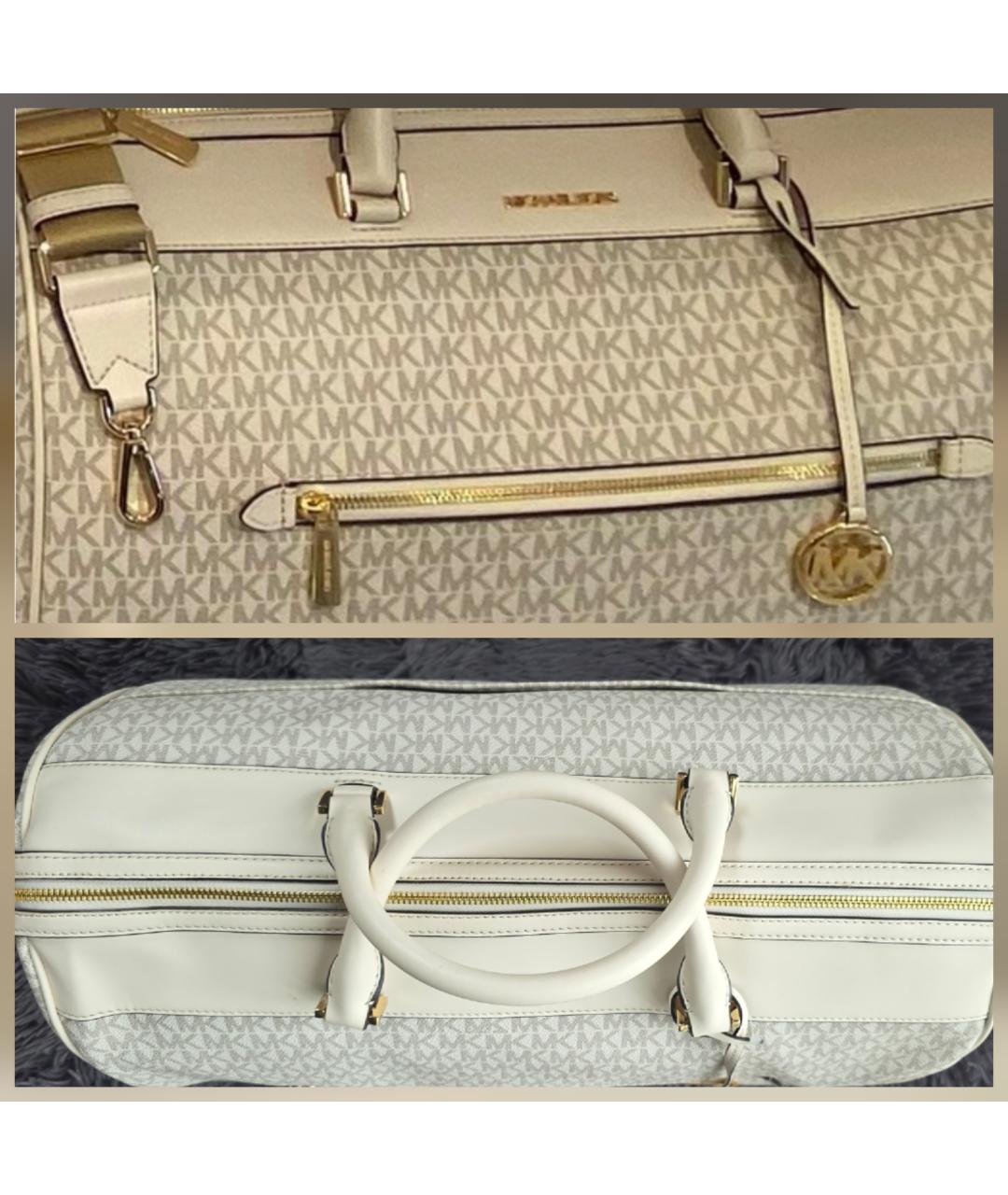 MICHAEL KORS Бежевая дорожная/спортивная сумка из канвы, фото 5