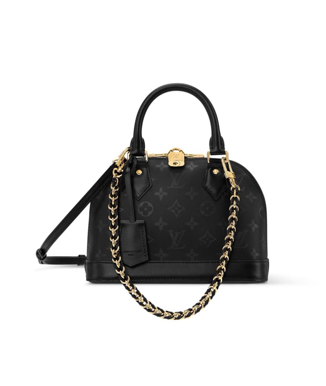 LOUIS VUITTON Черная кожаная сумка через плечо, фото 5