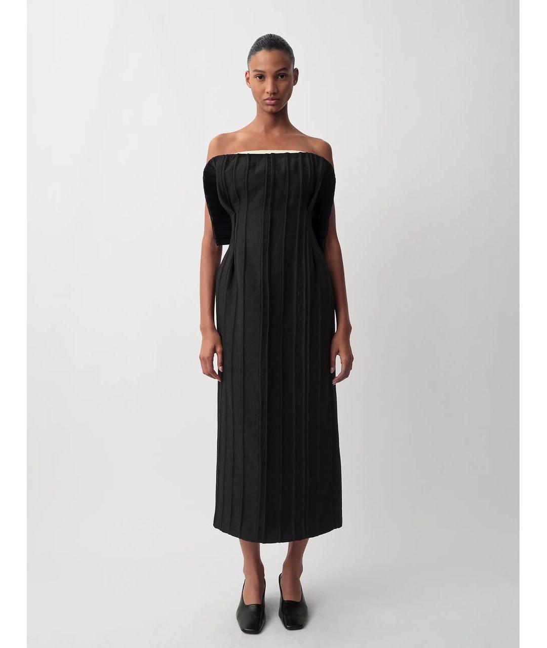 CALVIN KLEIN Черное шерстяное коктейльное платье, фото 3