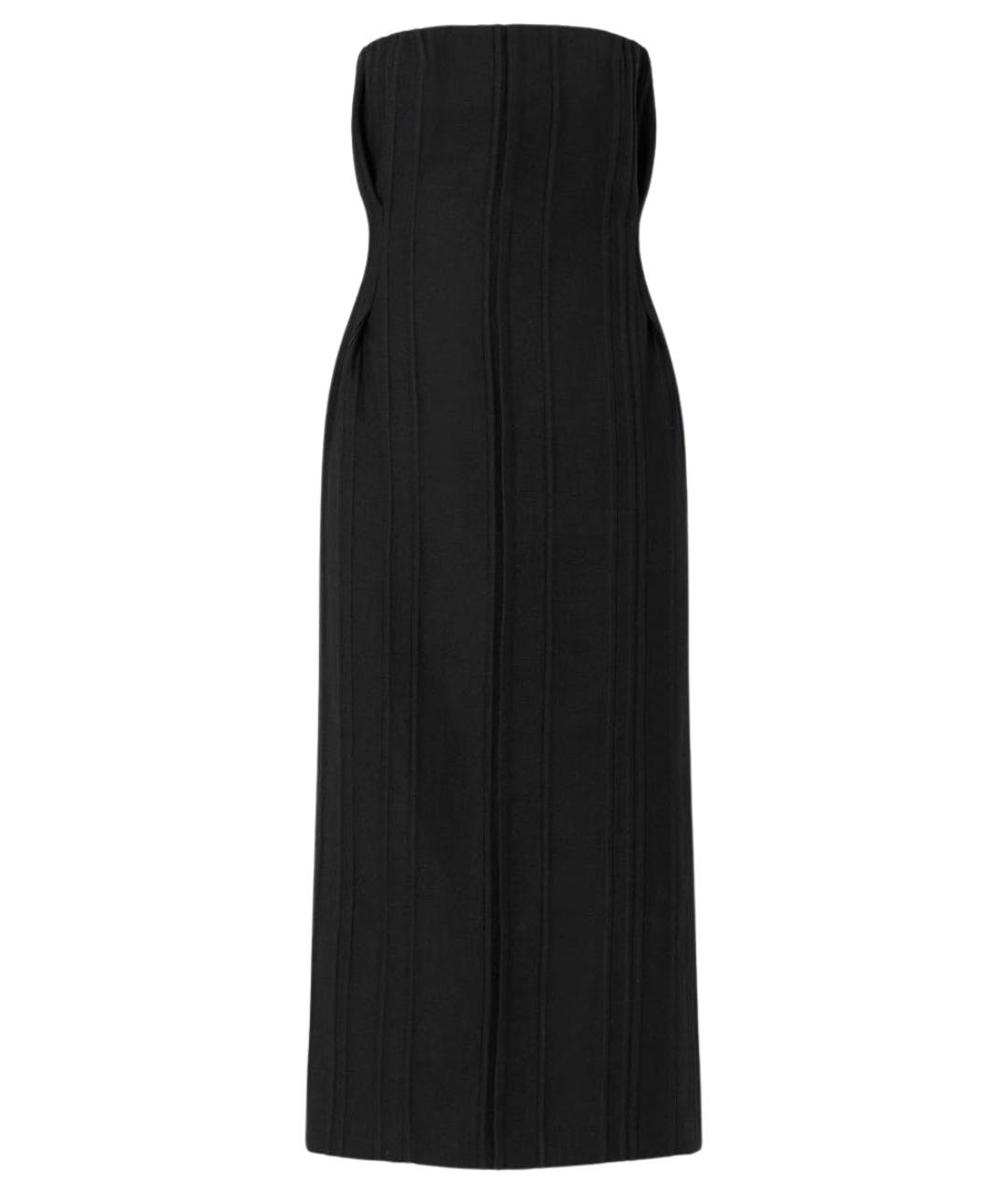 CALVIN KLEIN Черное шерстяное коктейльное платье, фото 1