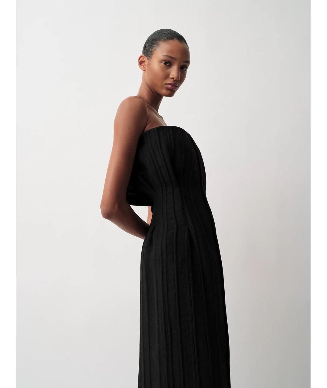 CALVIN KLEIN Черное шерстяное коктейльное платье, фото 8