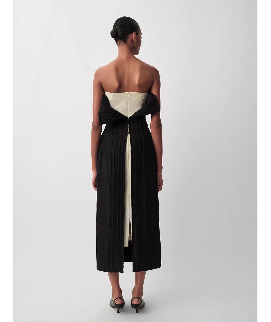CALVIN KLEIN Черное шерстяное коктейльное платье, фото 2
