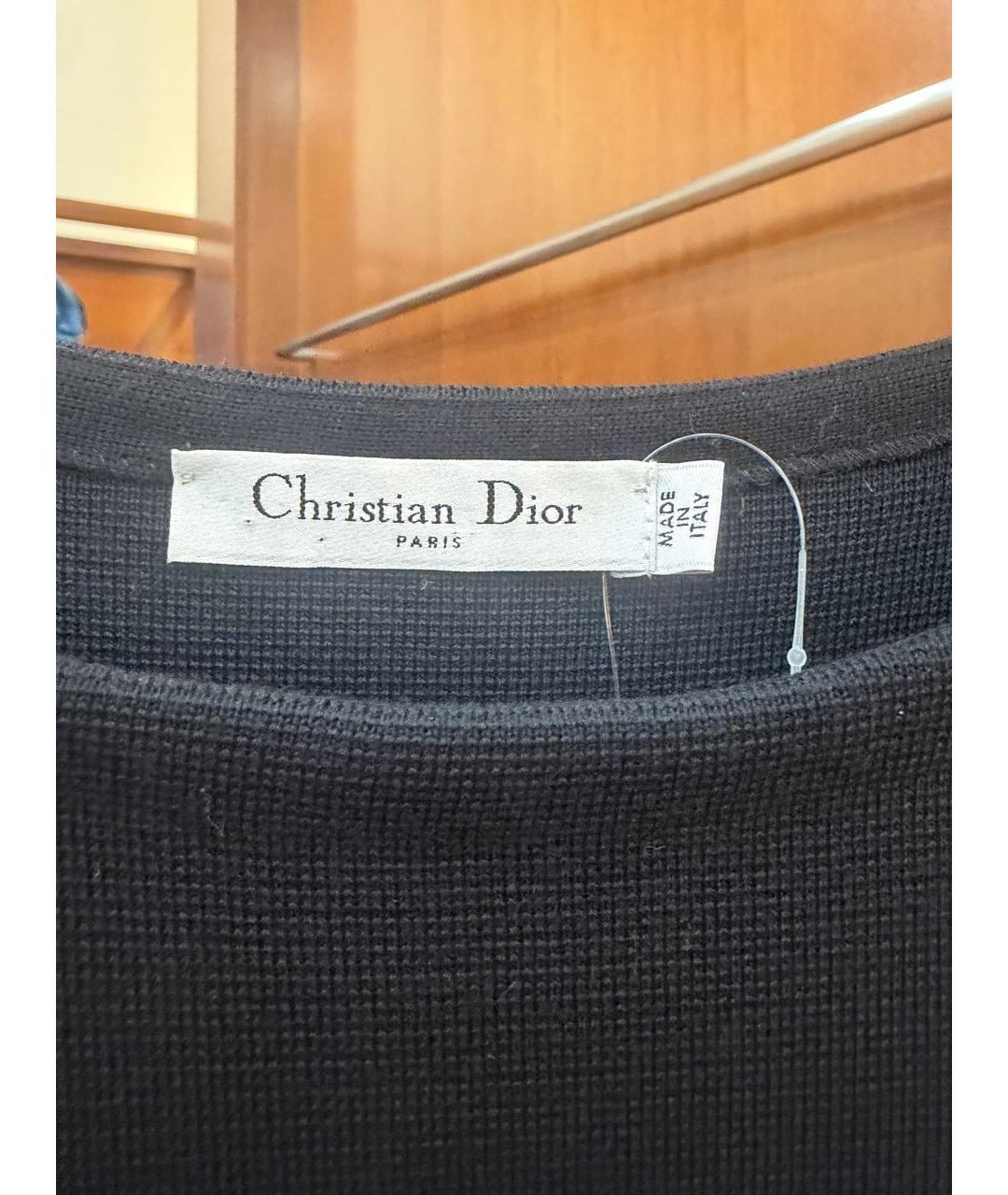 CHRISTIAN DIOR Темно-синее льняное вечернее платье, фото 3