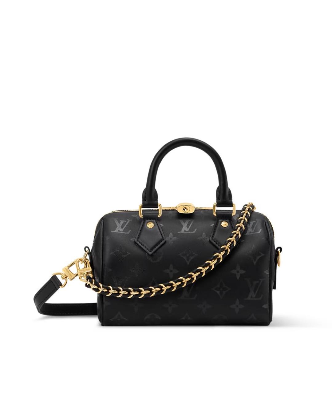 LOUIS VUITTON Черная кожаная сумка через плечо, фото 4