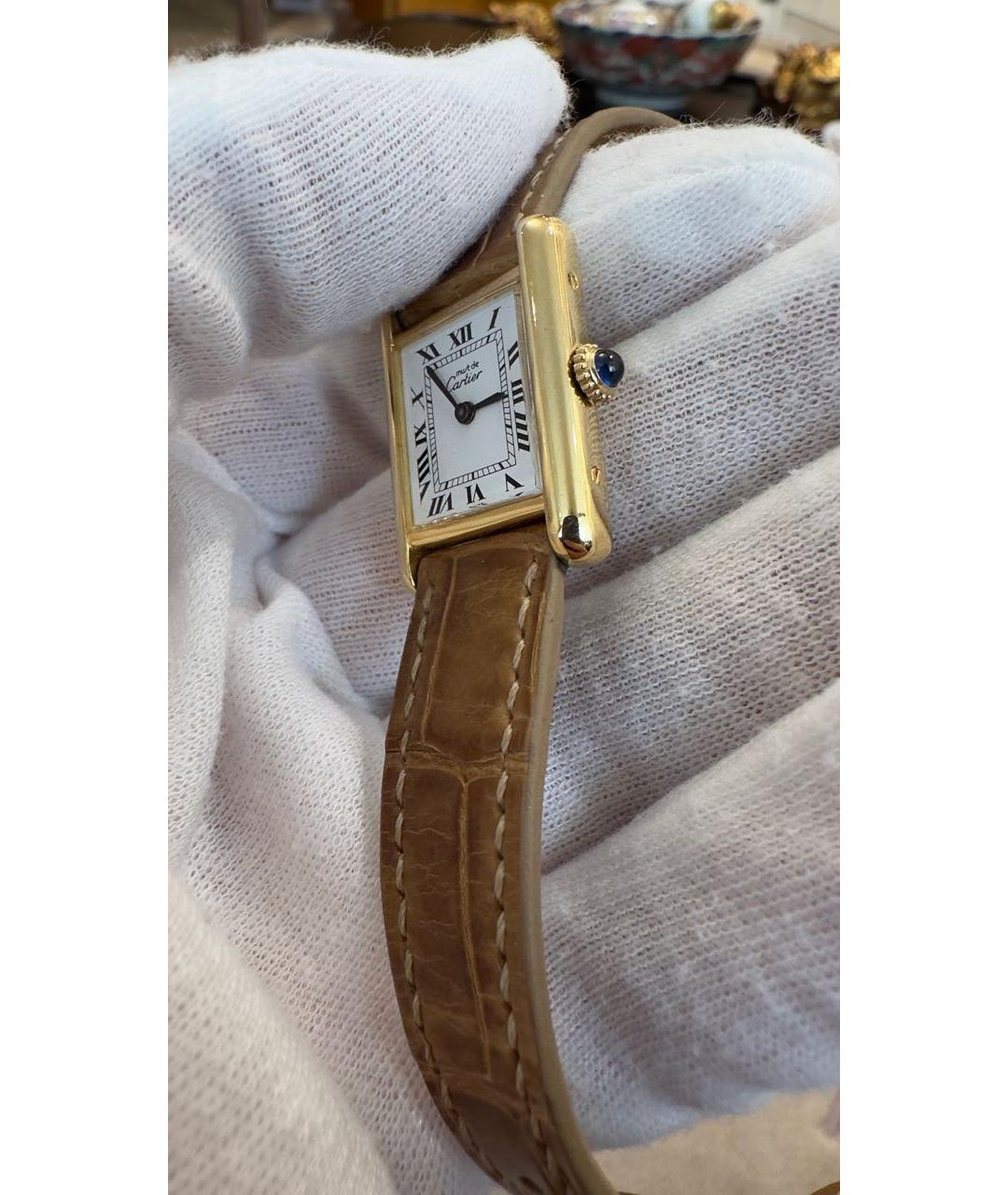 CARTIER Золотые серебряные часы, фото 4