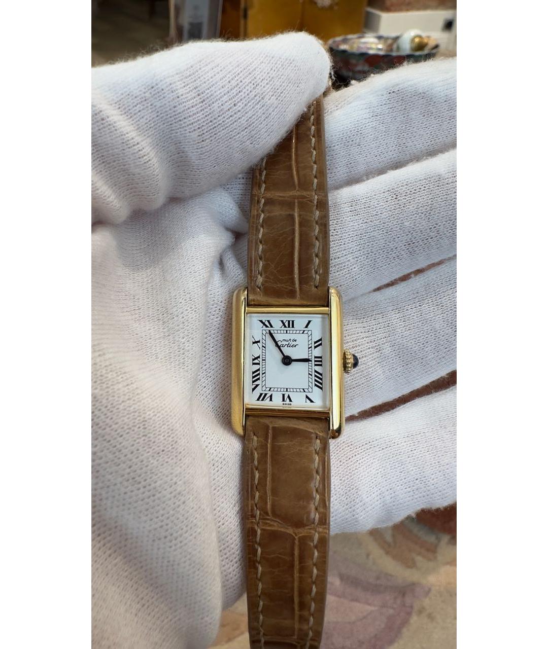 CARTIER Золотые серебряные часы, фото 3
