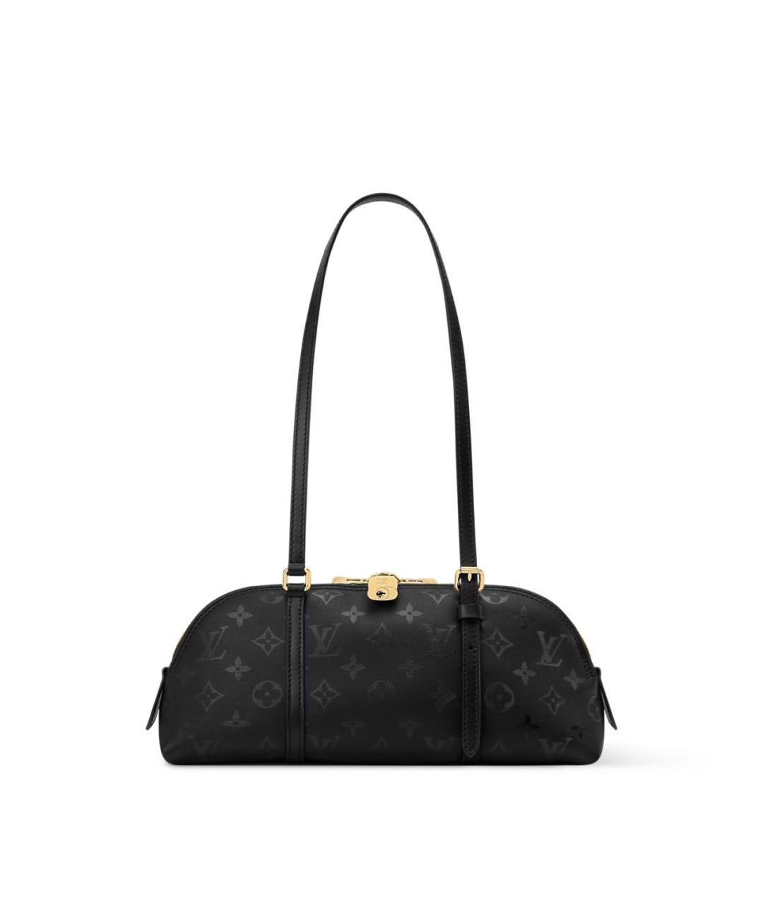 LOUIS VUITTON Черная кожаная сумка через плечо, фото 4