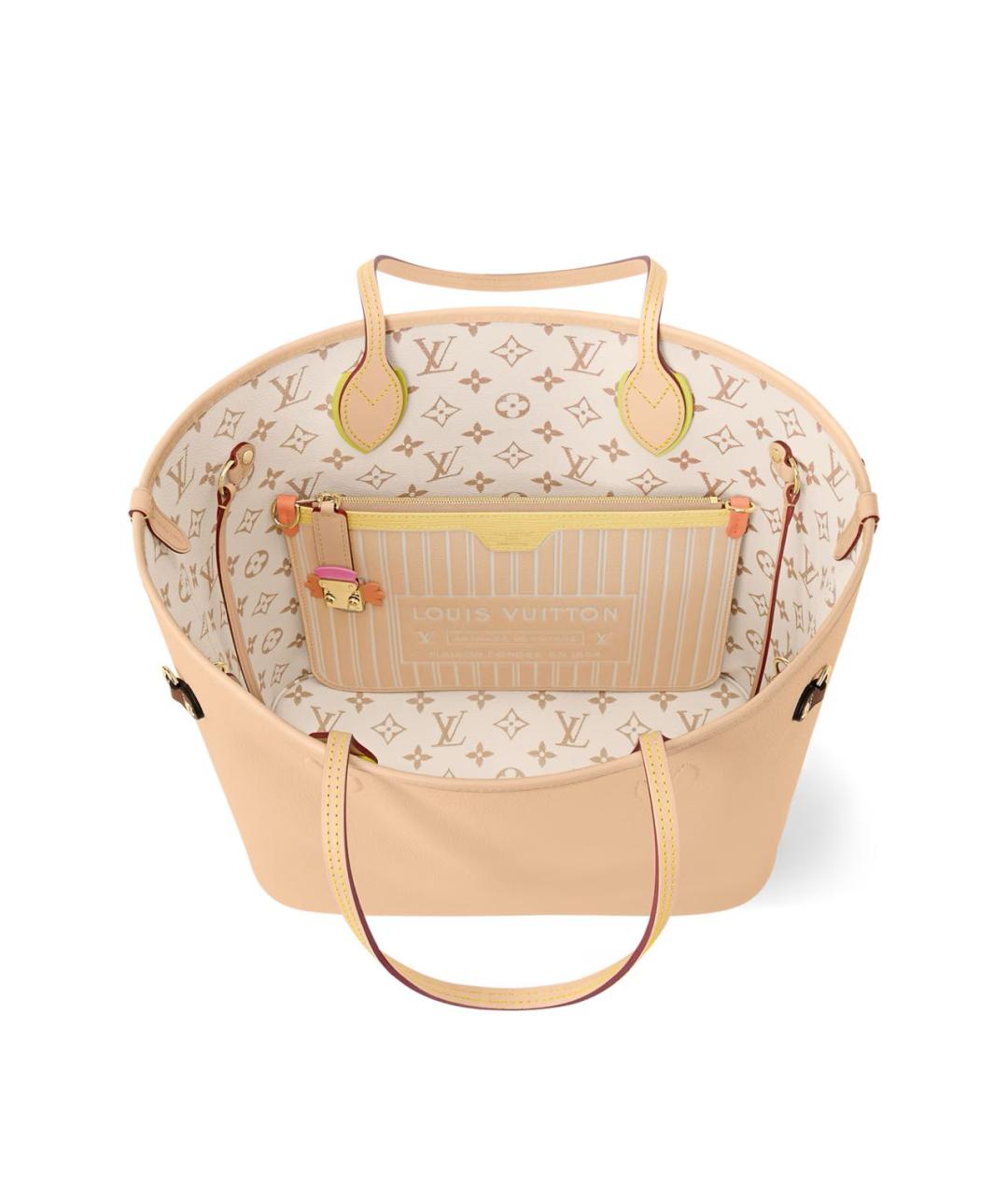 LOUIS VUITTON Бежевая кожаная сумка через плечо, фото 3