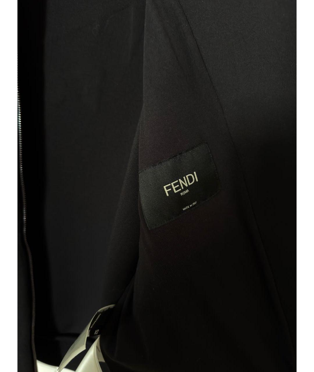 FENDI Черная полиэстеровая куртка, фото 4