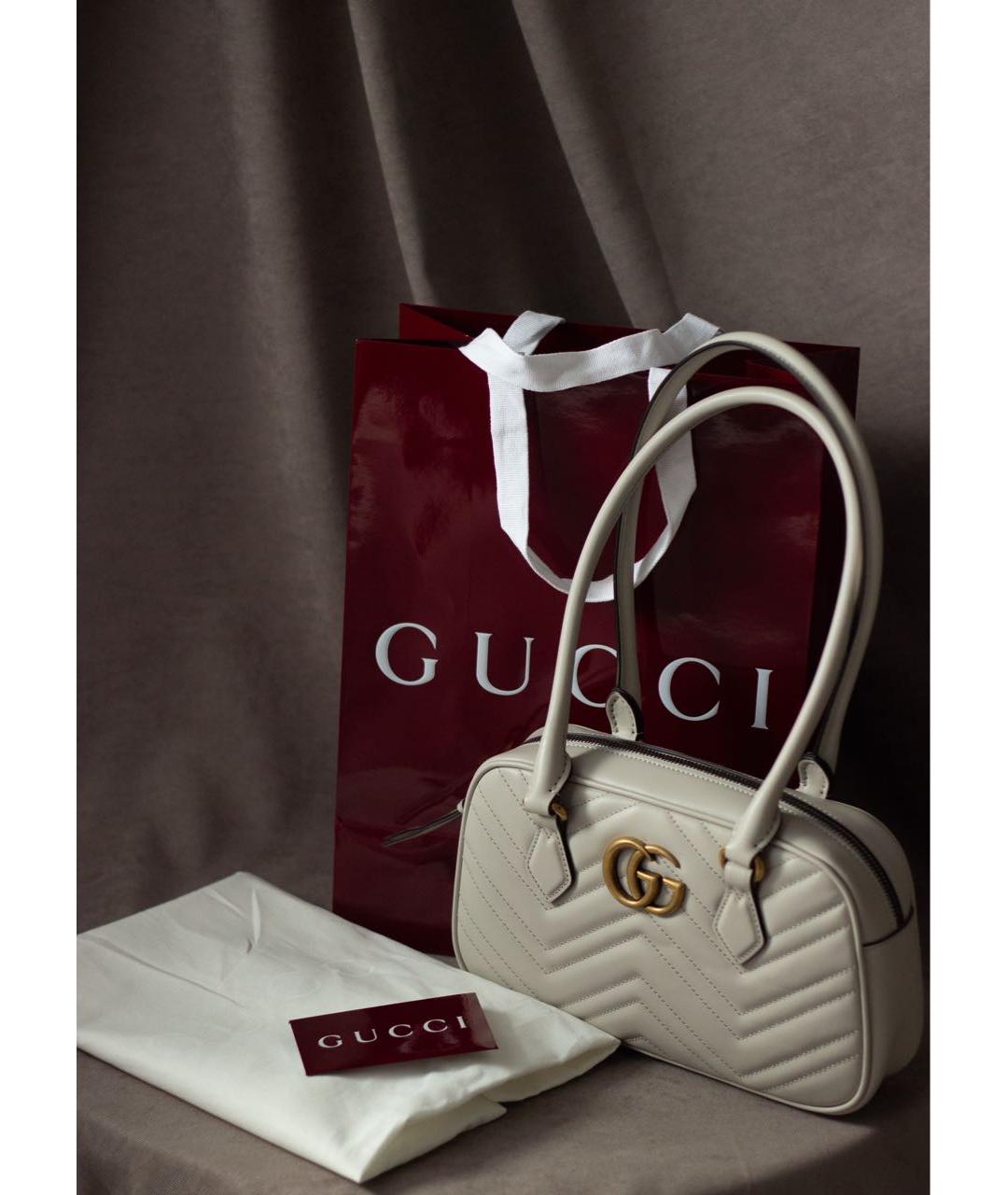 GUCCI Серая кожаная сумка через плечо, фото 2