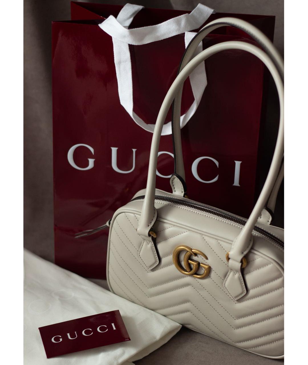 GUCCI Серая кожаная сумка через плечо, фото 3
