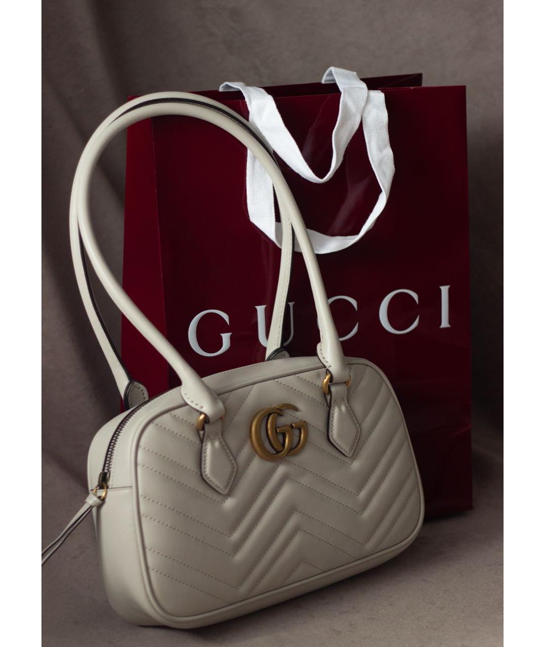 GUCCI Серая кожаная сумка через плечо, фото 9