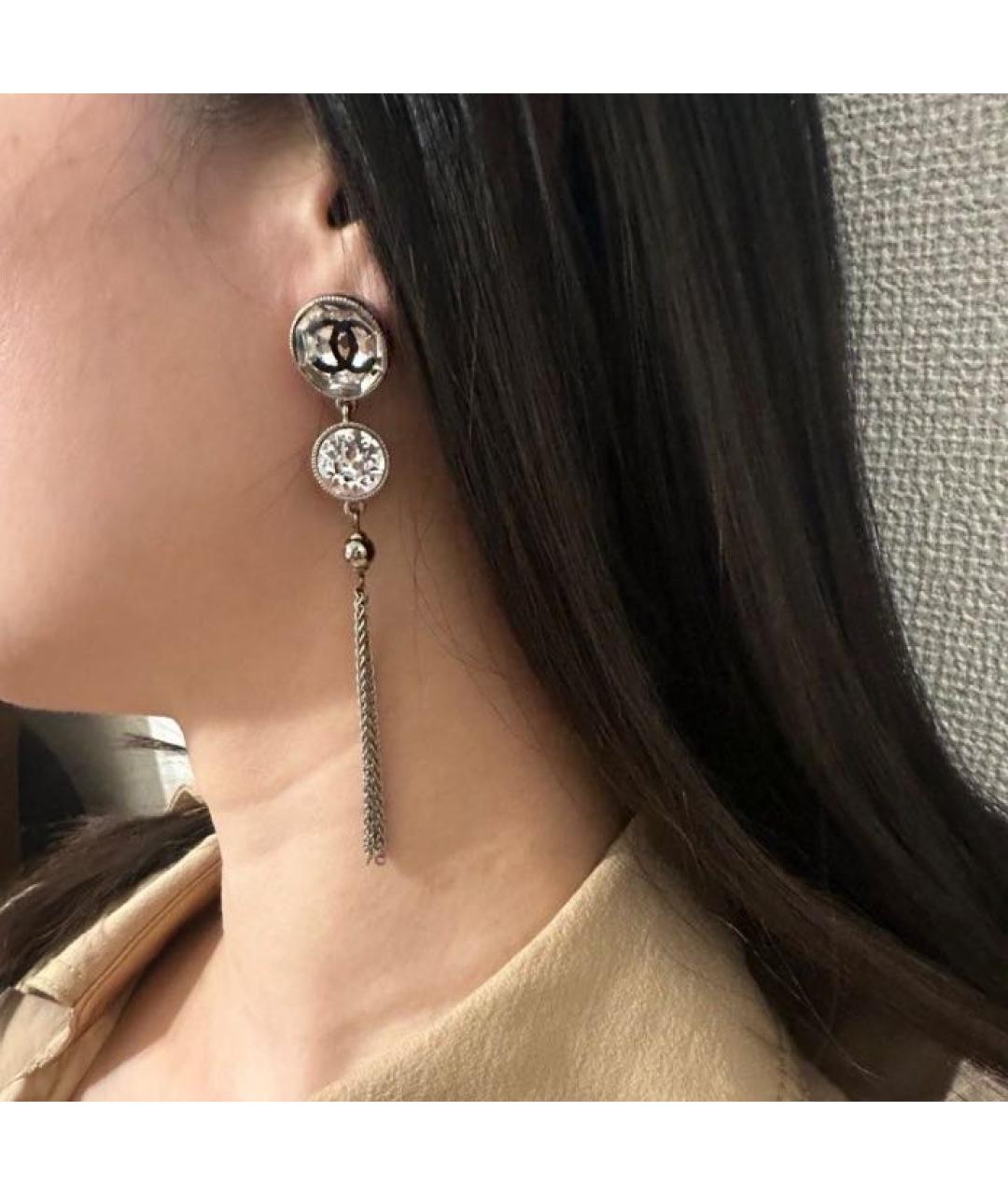 CHANEL Серебряные металлические серьги, фото 5