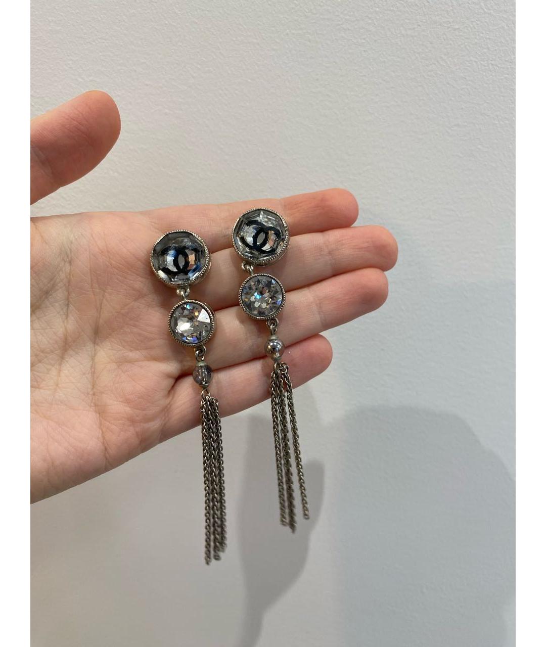 CHANEL Серебряные металлические серьги, фото 2