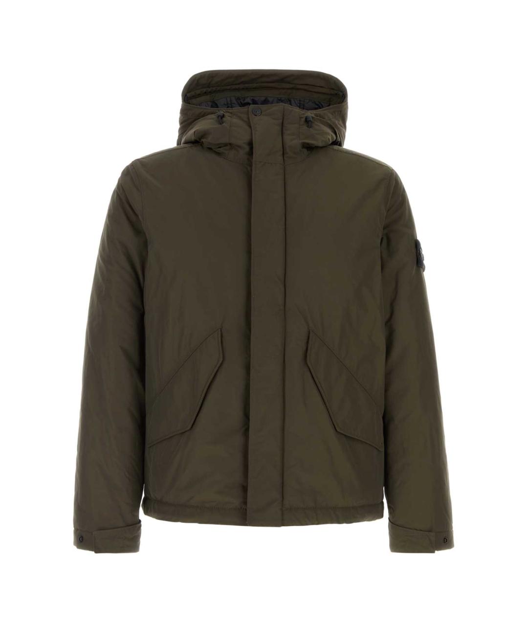 STONE ISLAND Зеленая полиэстеровая куртка, фото 1