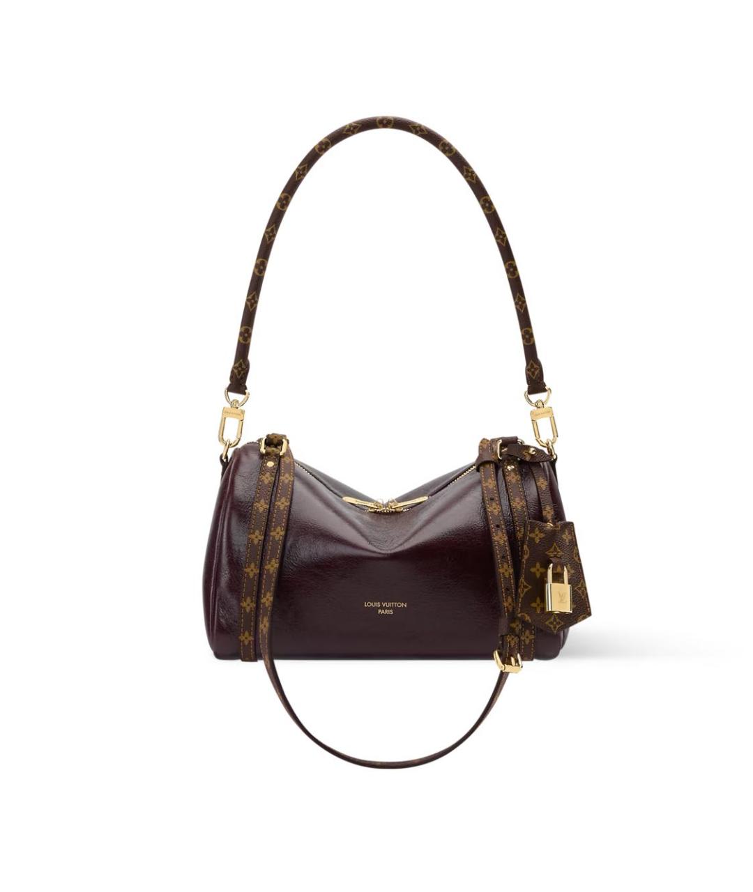 LOUIS VUITTON Бордовая кожаная сумка через плечо, фото 7