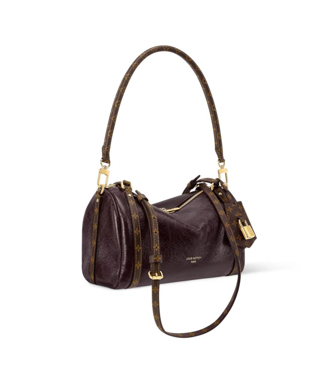 LOUIS VUITTON Бордовая кожаная сумка через плечо, фото 3