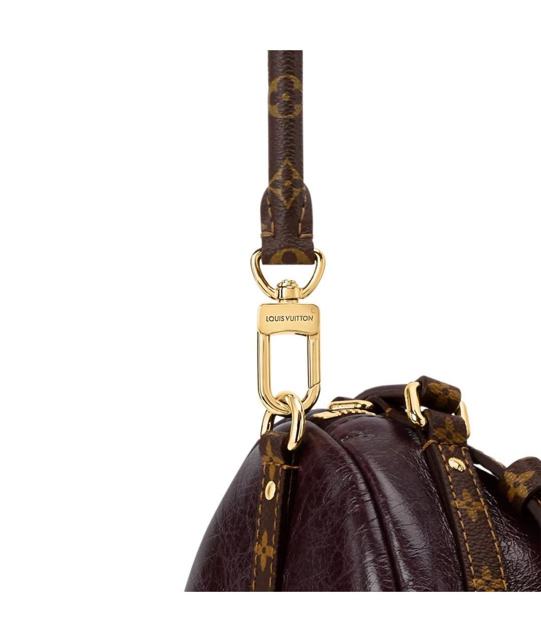 LOUIS VUITTON Бордовая кожаная сумка через плечо, фото 2