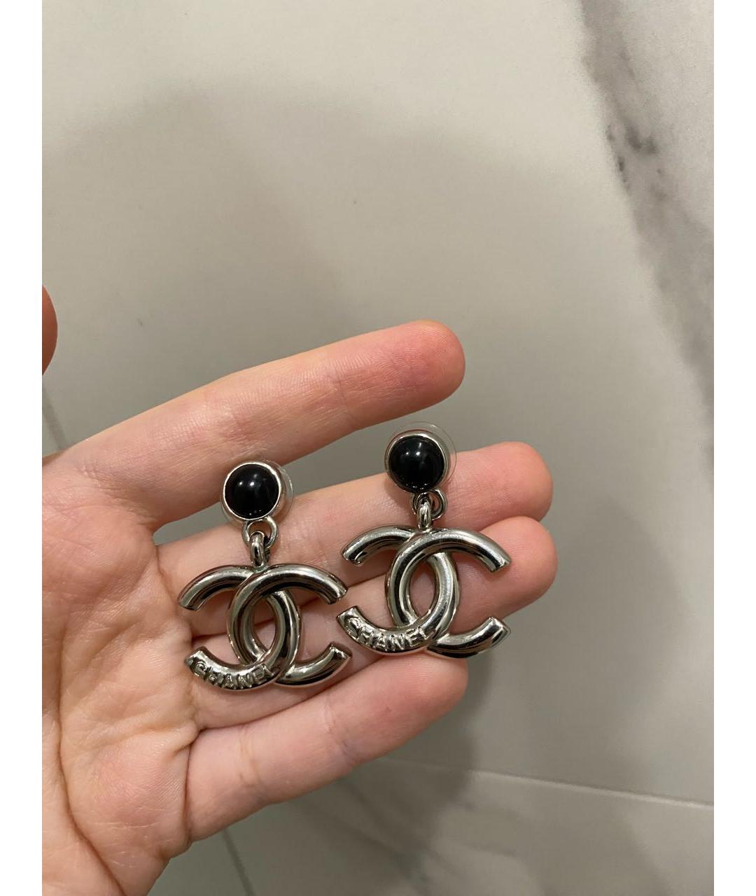 CHANEL Серебряные металлические серьги, фото 4