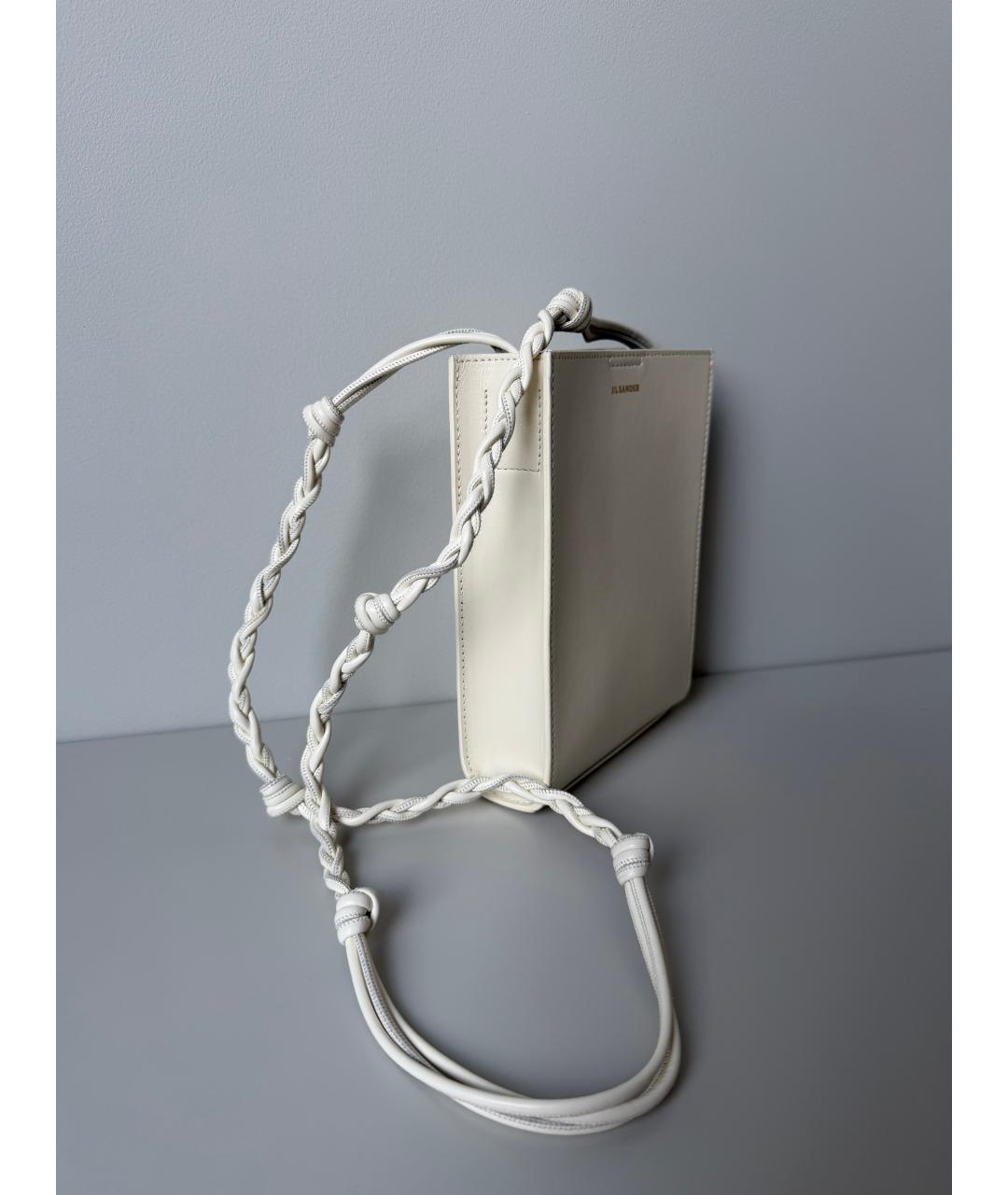 JIL SANDER Белая кожаная сумка через плечо, фото 2