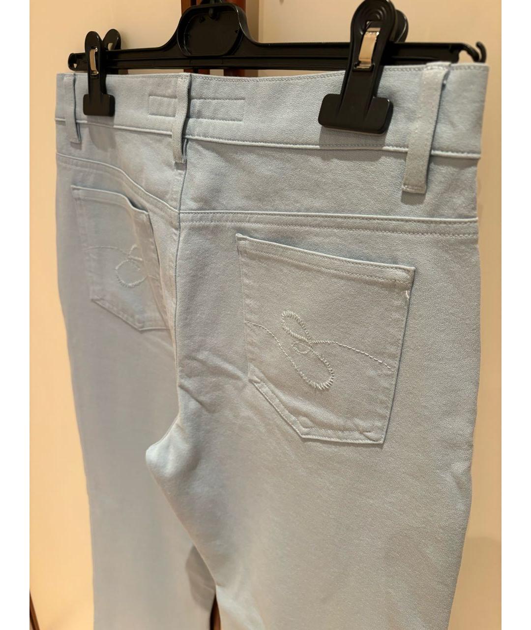 ESCADA Голубые хлопко-эластановые прямые джинсы, фото 6