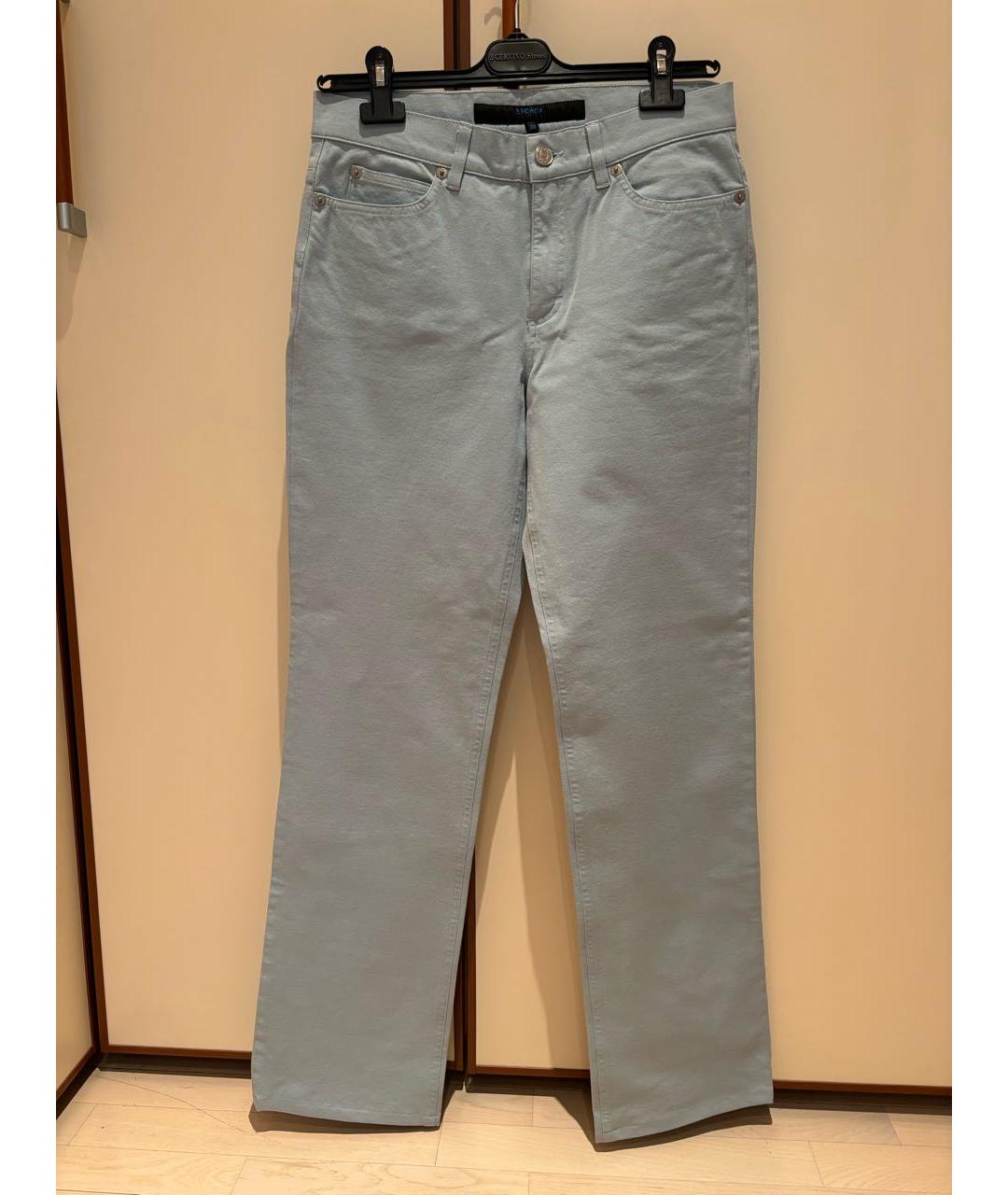 ESCADA Голубые хлопко-эластановые прямые джинсы, фото 8