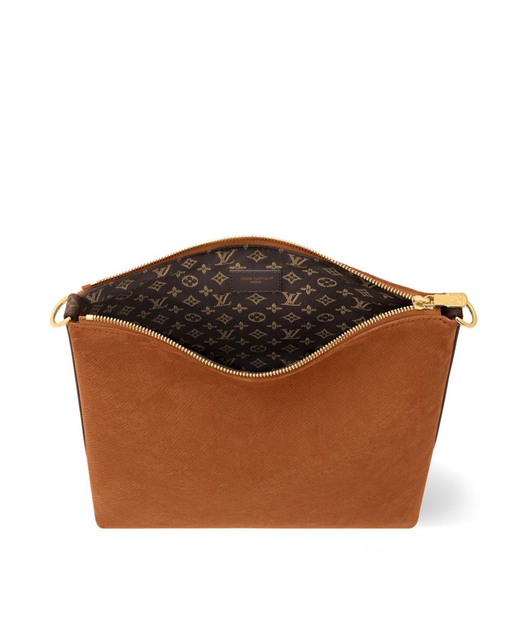 LOUIS VUITTON Коричневая замшевая сумка через плечо, фото 3