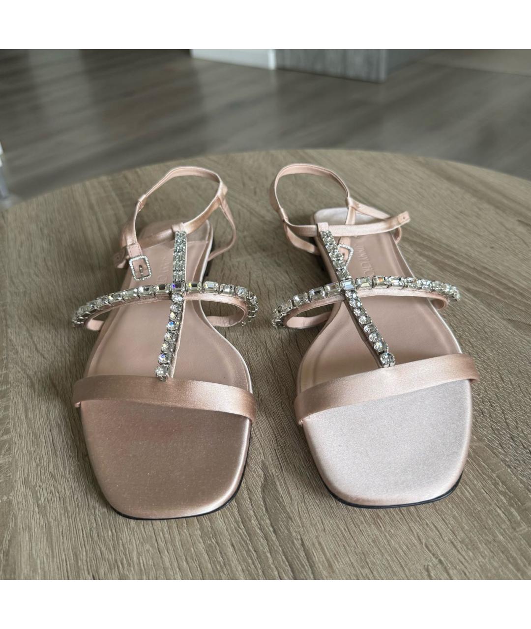JIMMY CHOO Розовые текстильные сандалии, фото 2