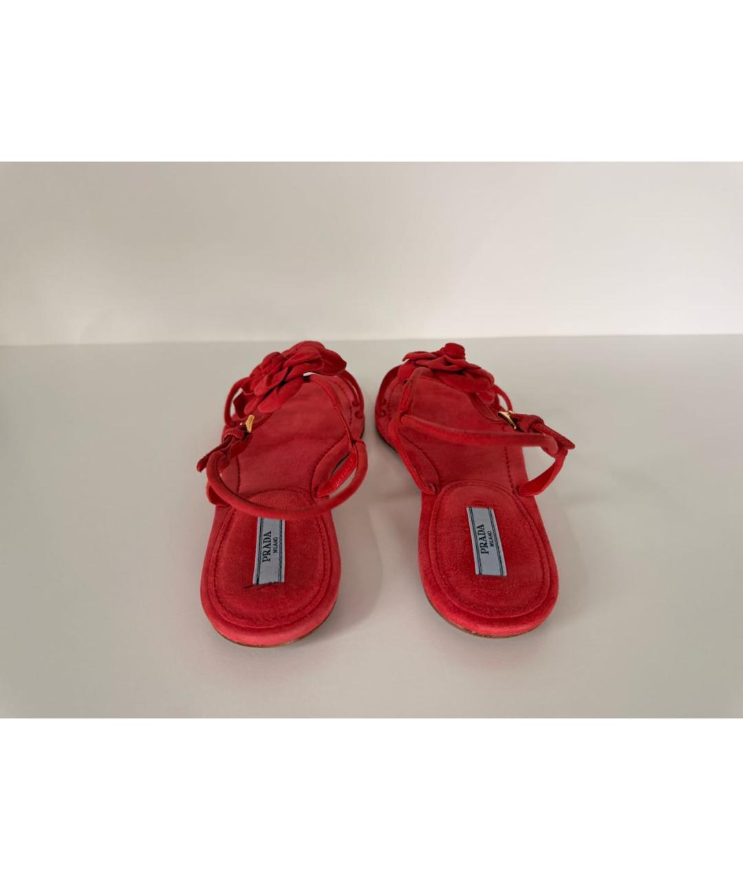 PRADA Коралловые замшевые босоножки, фото 3