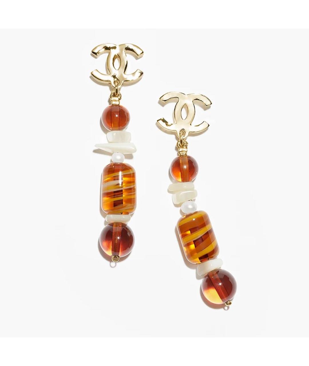 CHANEL Коричневые стеклянные серьги, фото 7