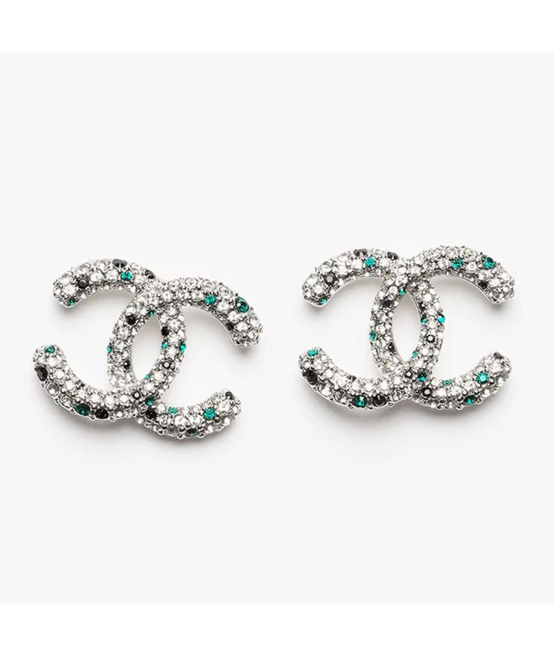 CHANEL Белые металлические серьги, фото 8