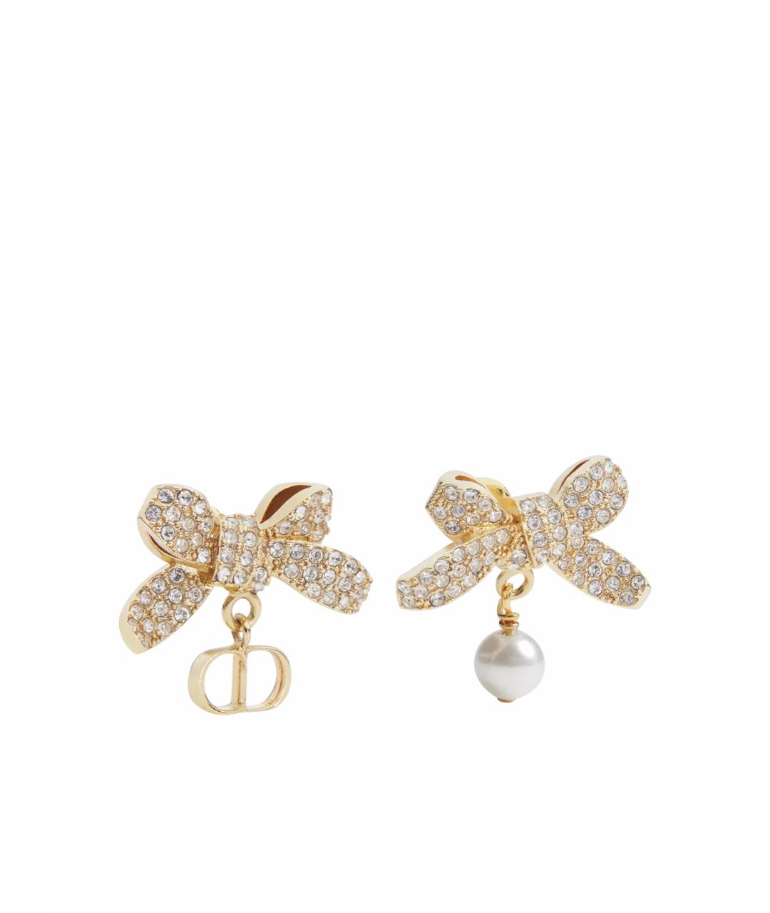 CHRISTIAN DIOR Золотые латунные серьги, фото 1