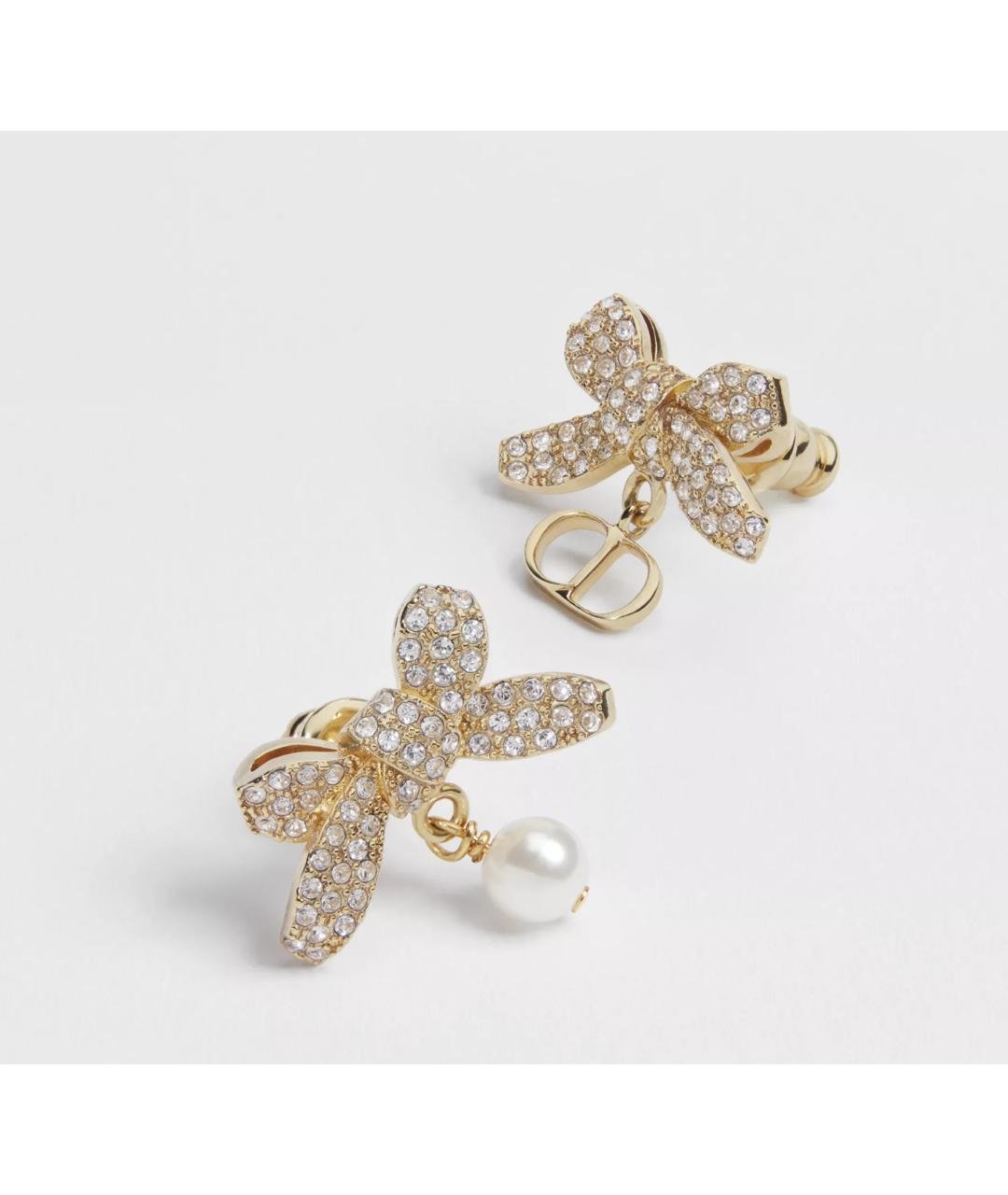 CHRISTIAN DIOR Золотые латунные серьги, фото 2