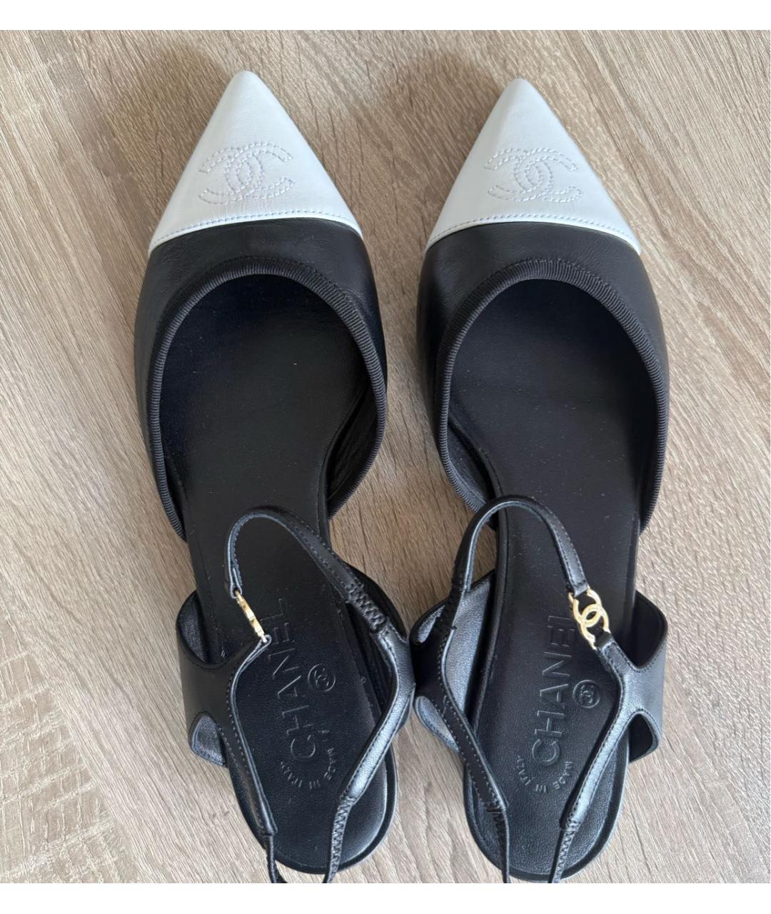 CHANEL Черные кожаные балетки, фото 3