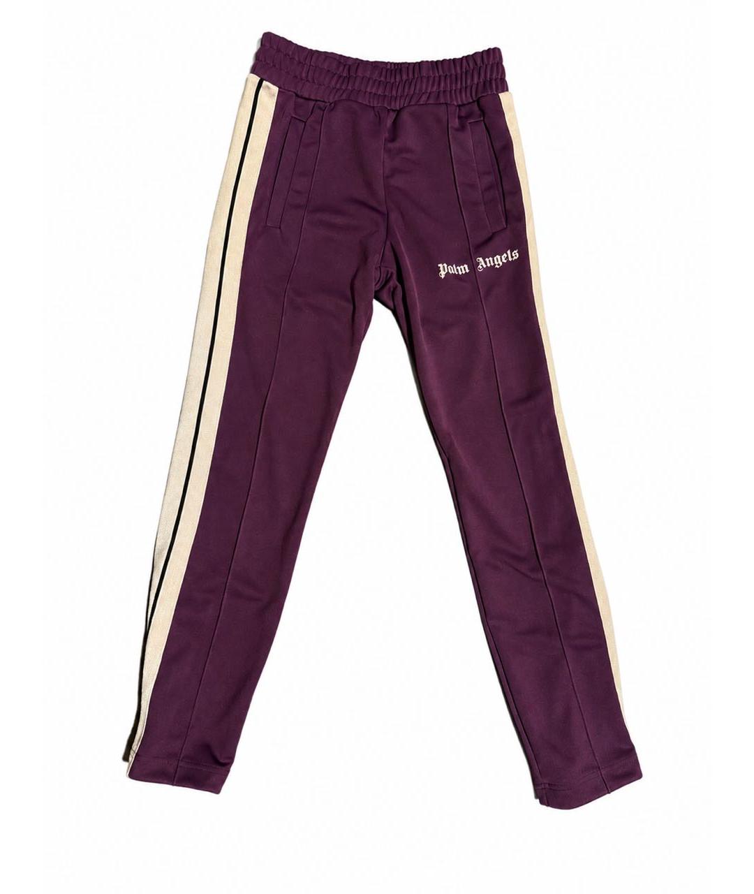 PALM ANGELS Фиолетовые полиэстеровые прямые брюки, фото 1